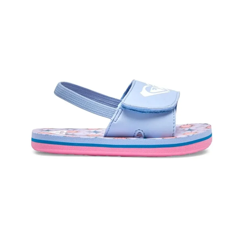 Roxy Girls TW Finn Sling Back Flip Flop Sandal, Blue Print 233, 6‎ Toddler